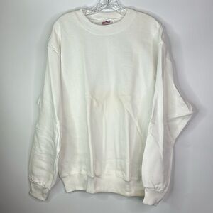 Vintage Hanes White Crewneck Sweatshirt 80s Large